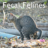 2025 Fecal Felines Monthly Wall Calendar | 12" x 24" | Thick Sturdy Paper | Funny Cats Calendar 2025